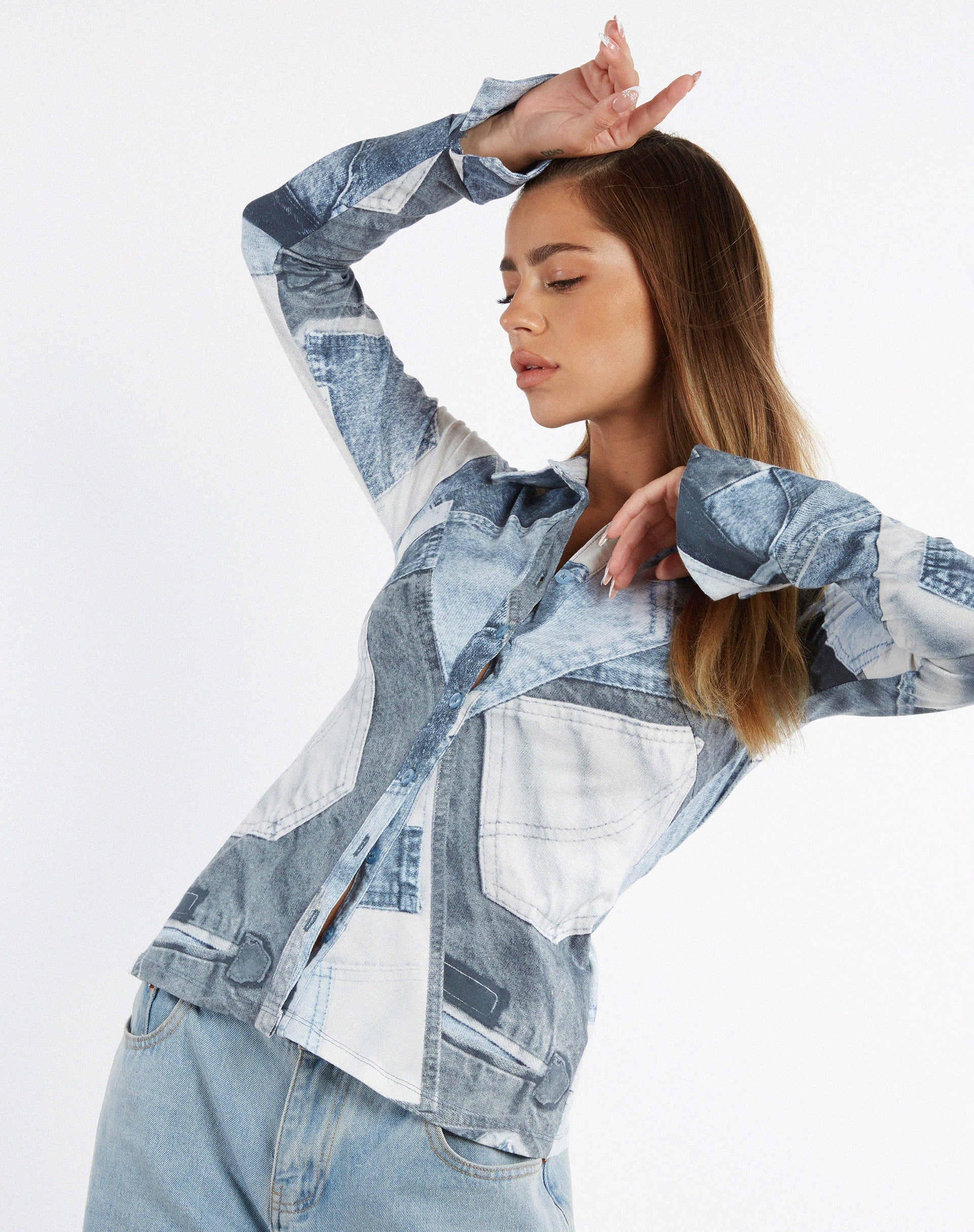 immagine di MOTEL X JACQUIE Phole Top in Denim Pocket