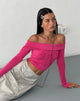 immagine di MOTEL X JACQUIE Nasari Bardot Crop Top in Magenta