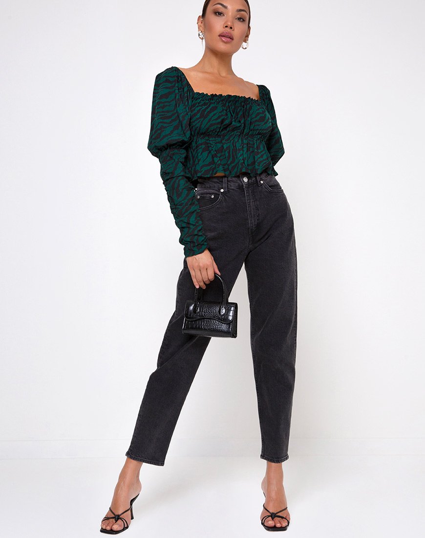 Immagine di Piery Top in 90s Zebra Verde Foresta