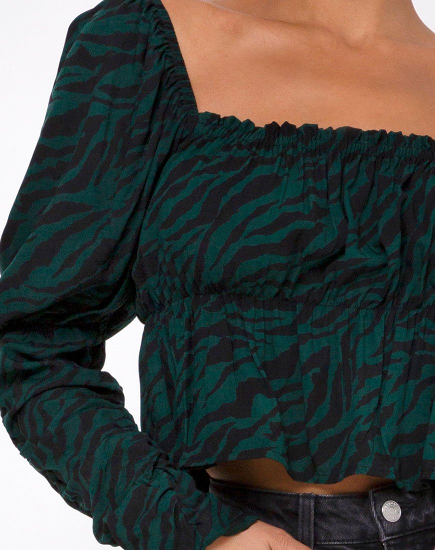 Immagine di Piery Top in 90s Zebra Verde Foresta