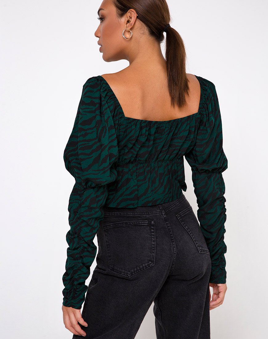 Immagine di Piery Top in 90s Zebra Verde Foresta