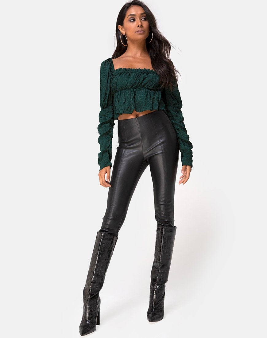 Immagine di Piery Top in satin ghepardo verde bosco