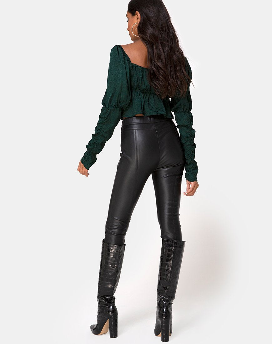 Immagine di Piery Top in satin ghepardo verde bosco