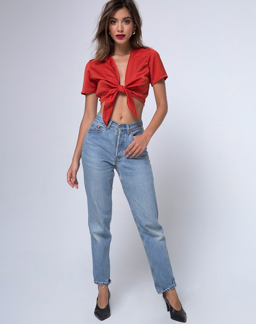 Immagine della blusa Pilar in ruggine satinata