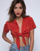 Immagine della blusa Pilar in ruggine satinata