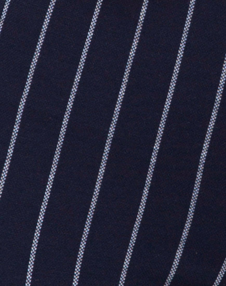 Immagine dei pantaloni a pin in gessato blu scuro