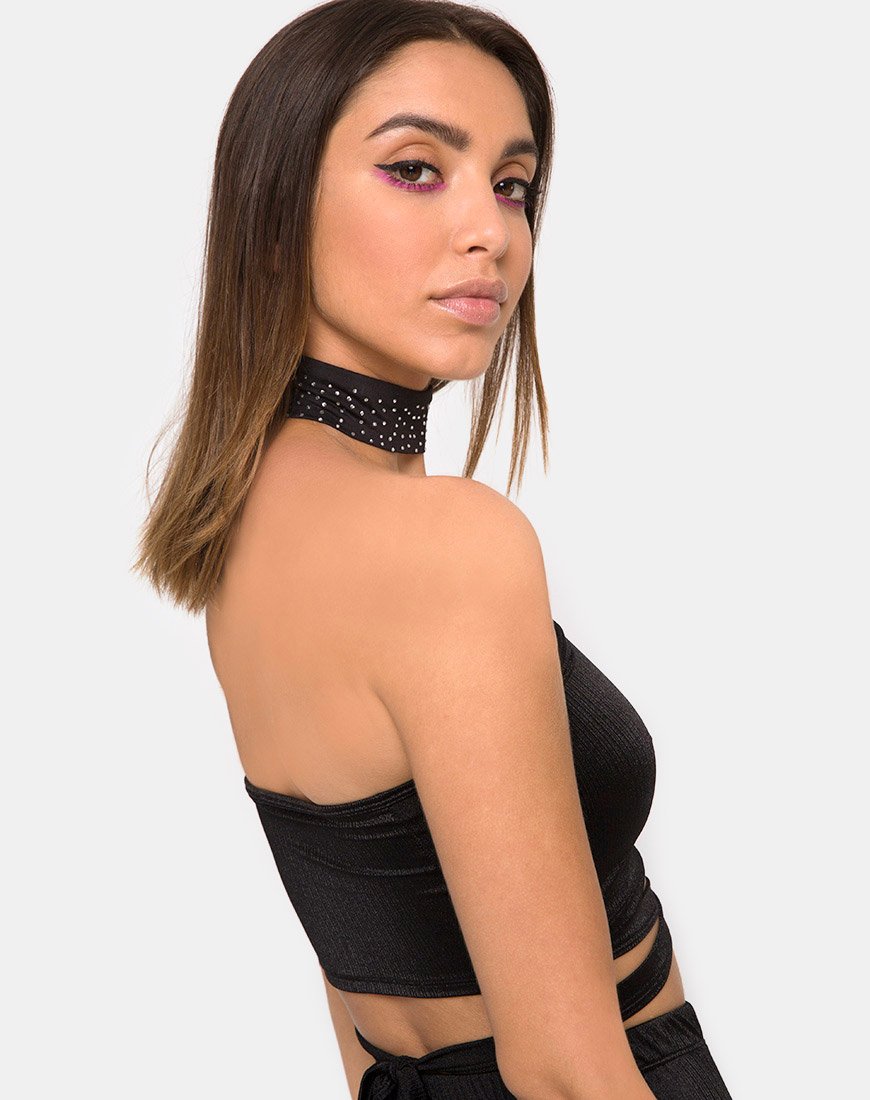 Immagine di Dorian Criss Cross Tube Top in nero