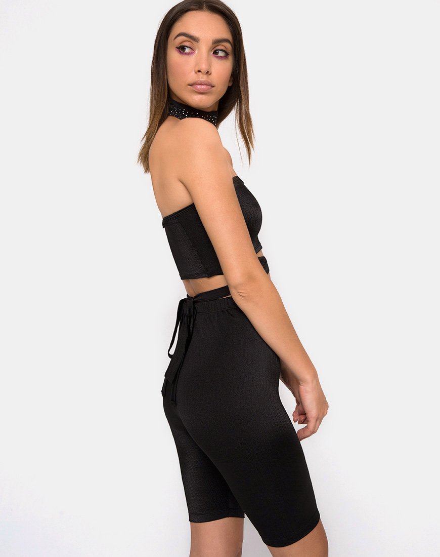 Pantaloncini a vita alta Pinella in nero