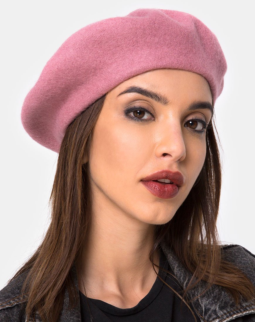 Immagine di Berretto in lana rosa scuro