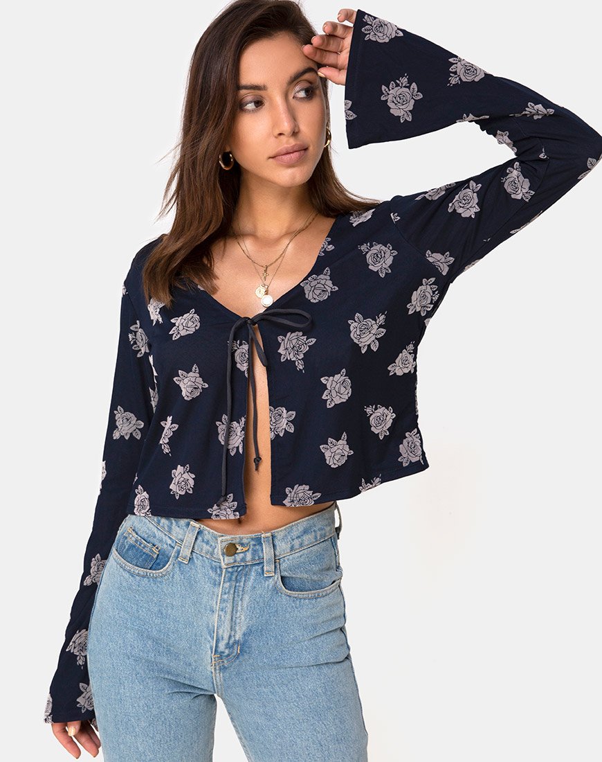 Immagine di Pique Top in Rose Flock Black Mesh