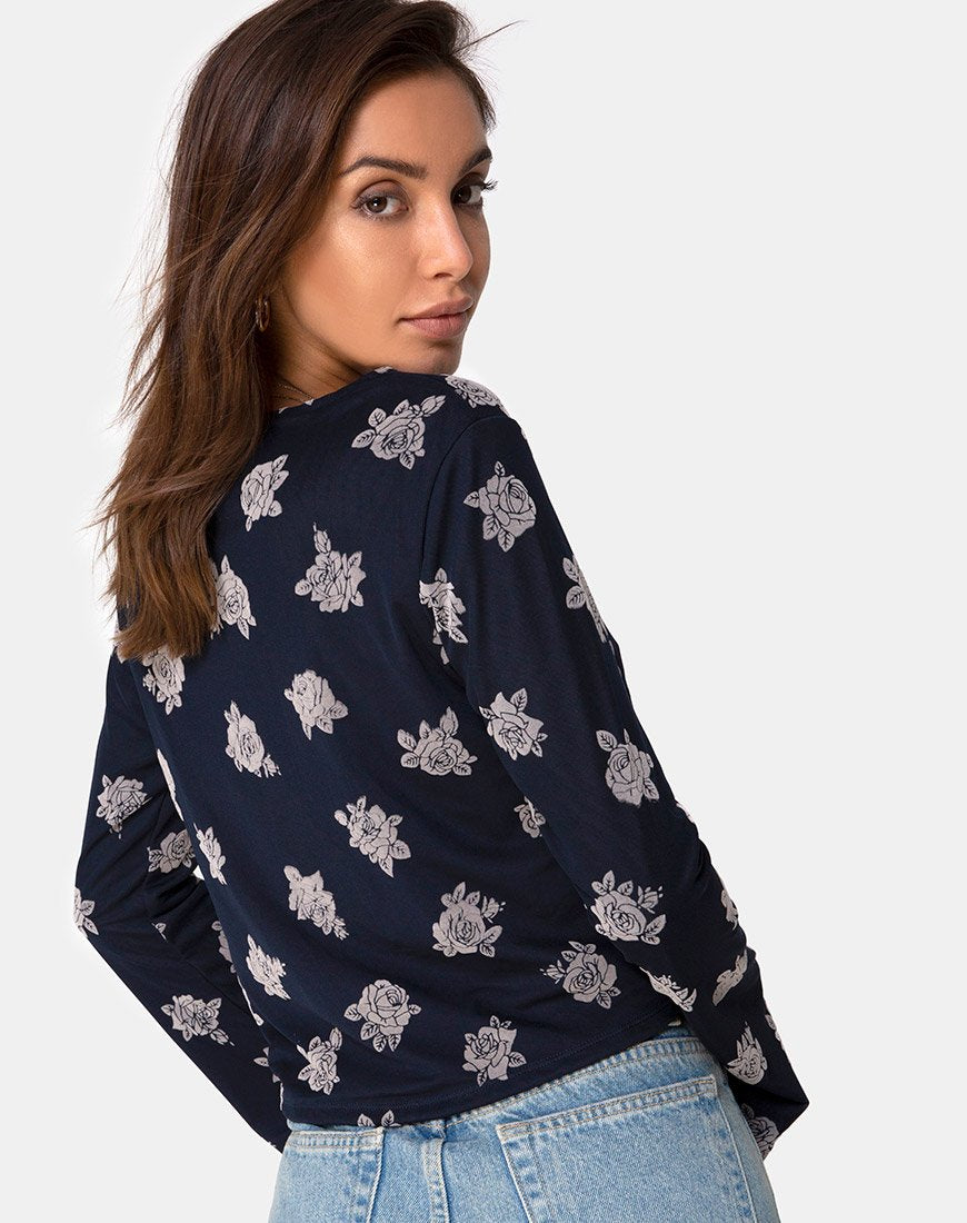 Immagine di Pique Top in Rose Flock Black Mesh