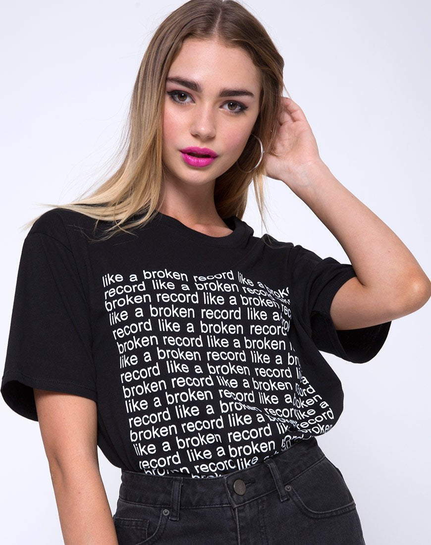 Immagine di OVERSIZE BASIC TEE CTN JERSEY 40S BLACKLIKE A BR (Z012733 BLACKLIKE A BRKN RCORDFRON)