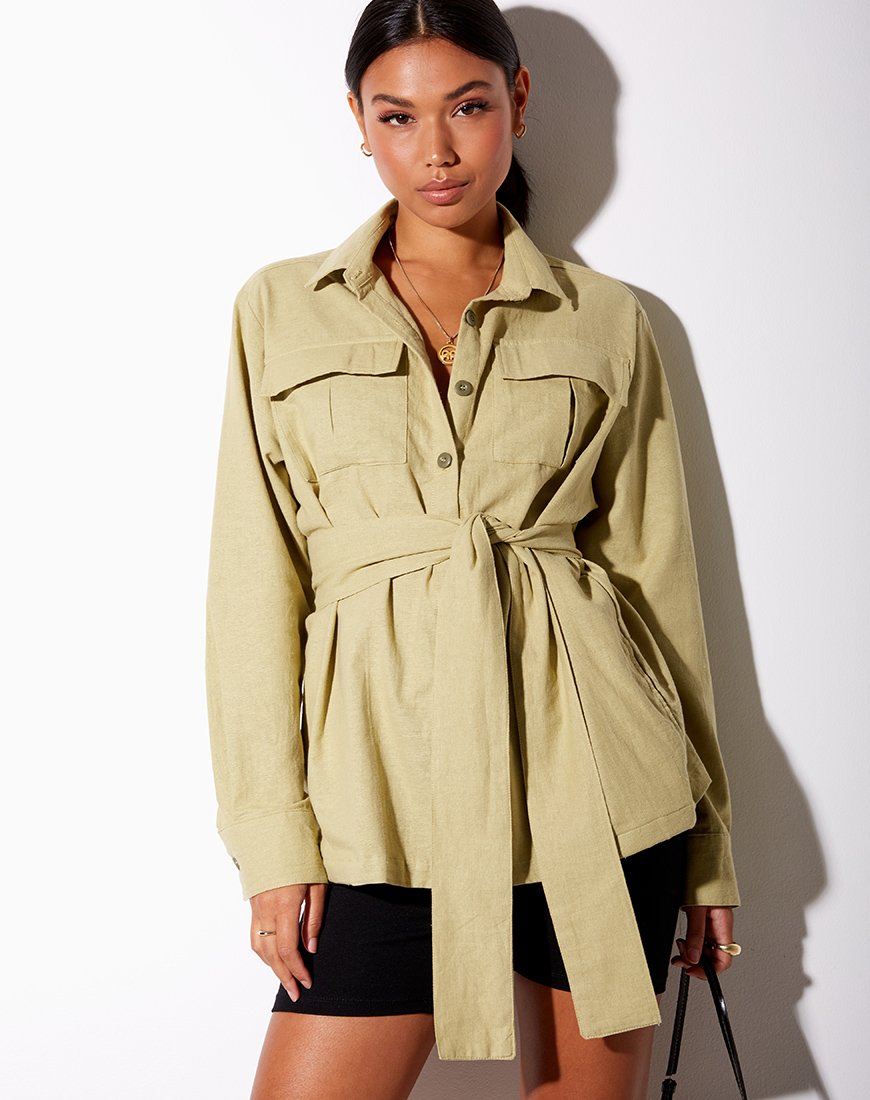 Immagine della camicia Prami in verde scuro