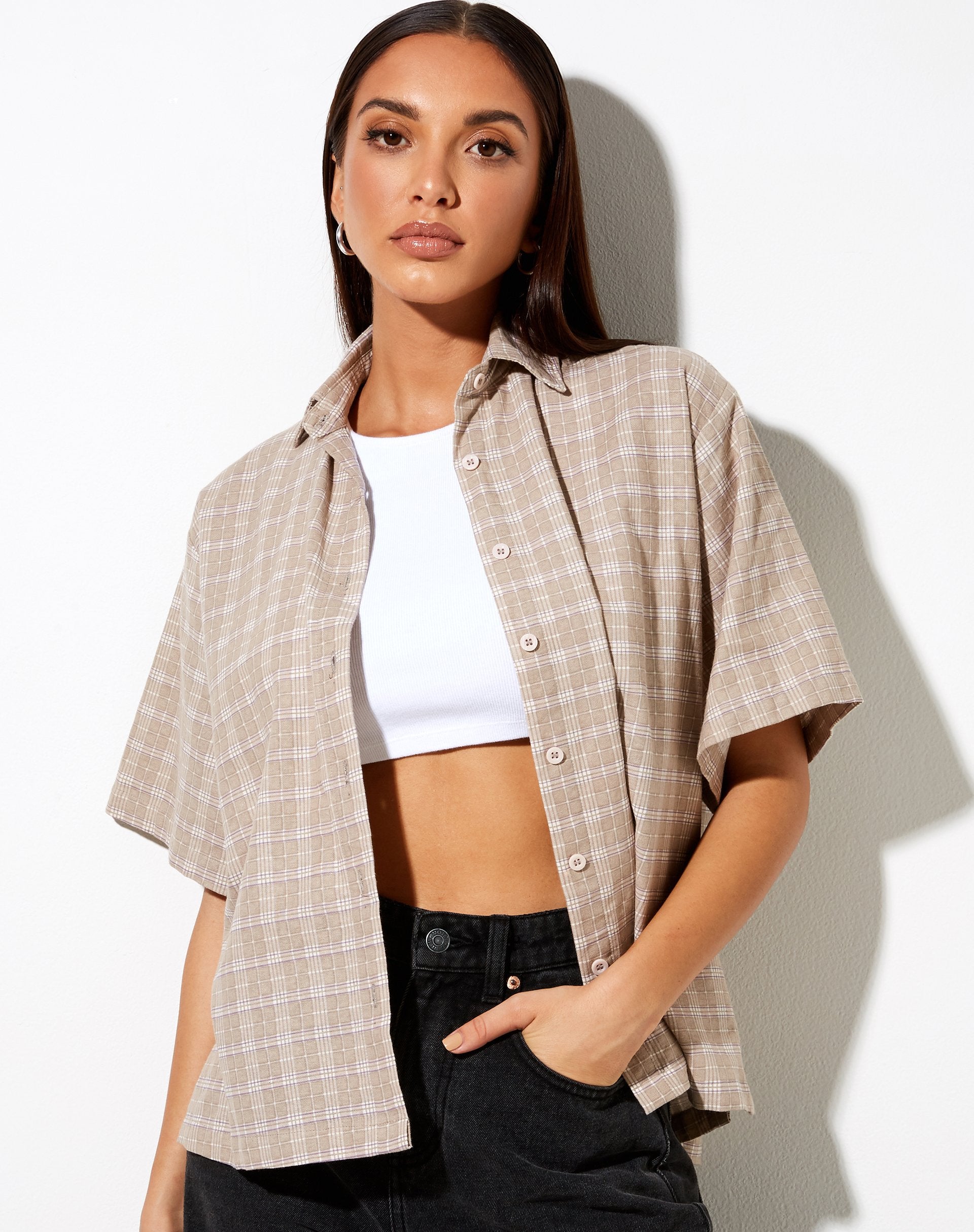 Immagine di Pride Shirt in Taupe Check