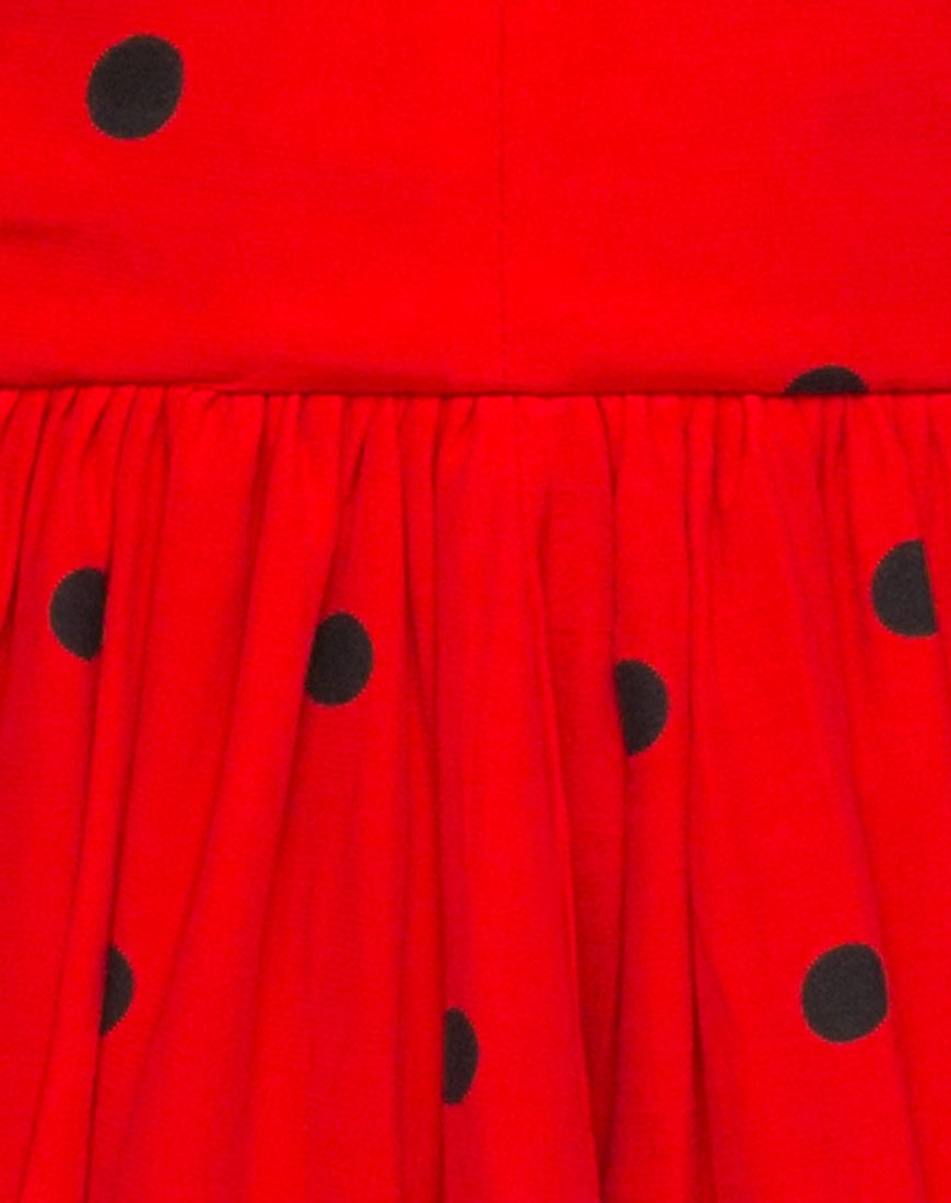 Immagine di Gonna a palloncino in Polkadot rosso e nero