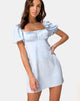 Immagine di Purla Mini Dress in raso blu polvere