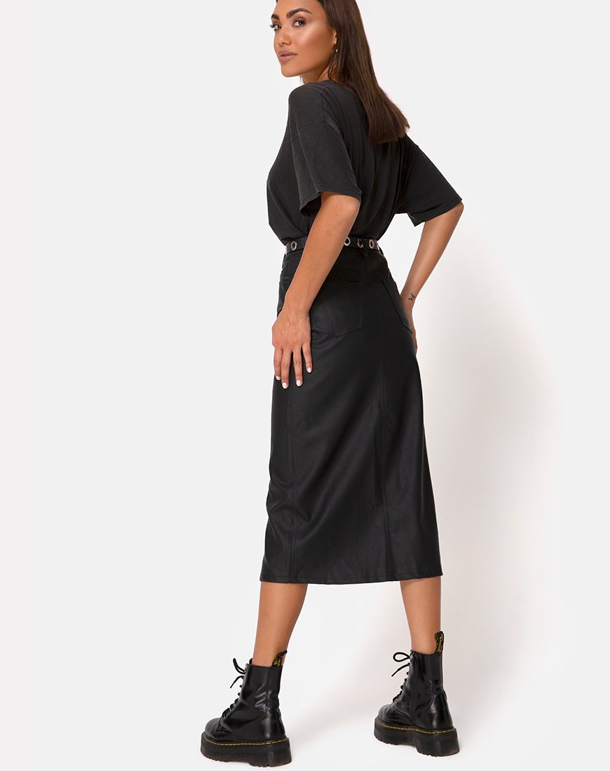 Gonna Pyra Midi in PU Nero