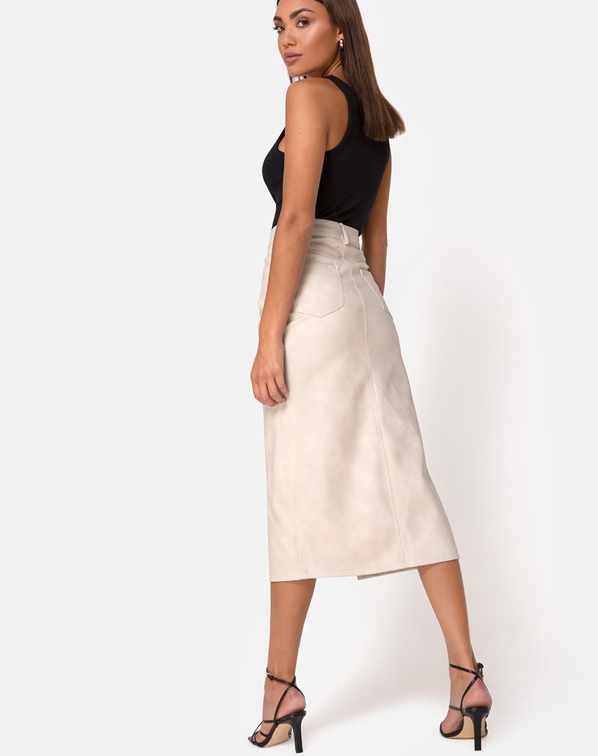 Immagine di Pyra Midi Skirt in PU Stone