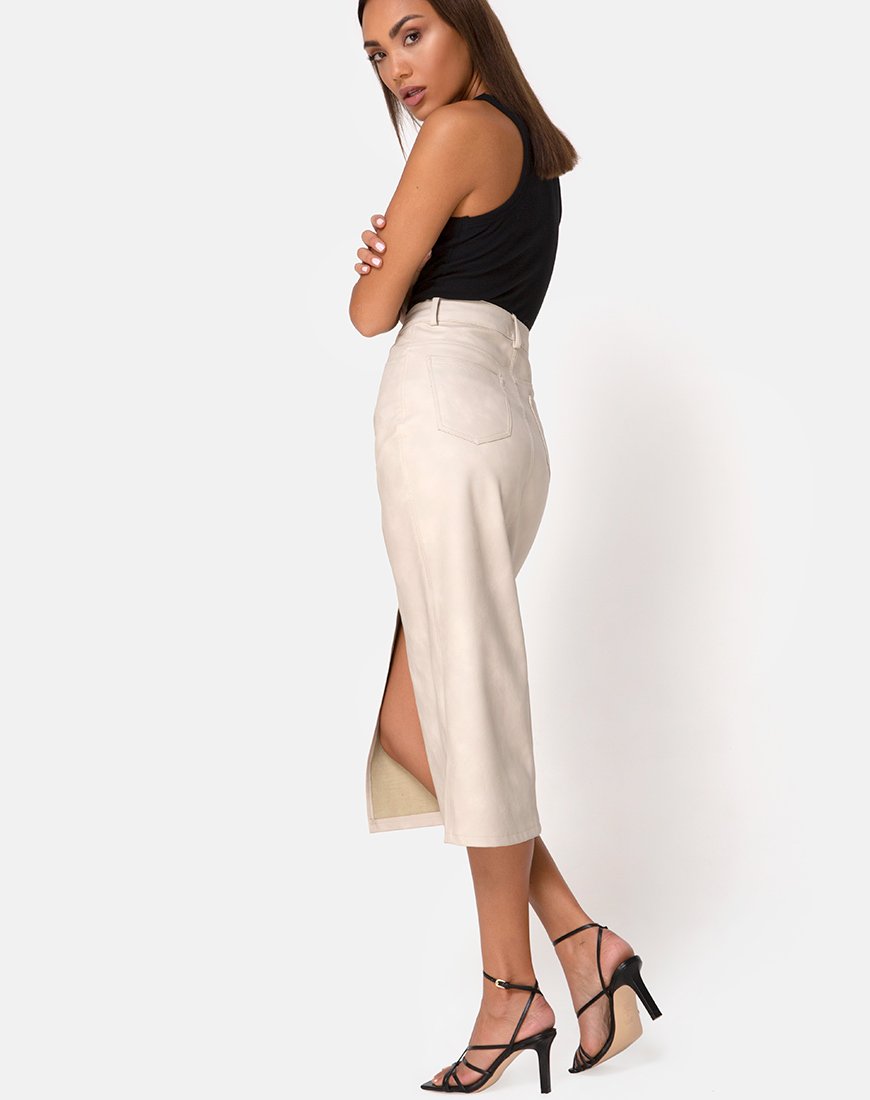 Immagine di Pyra Midi Skirt in PU Stone