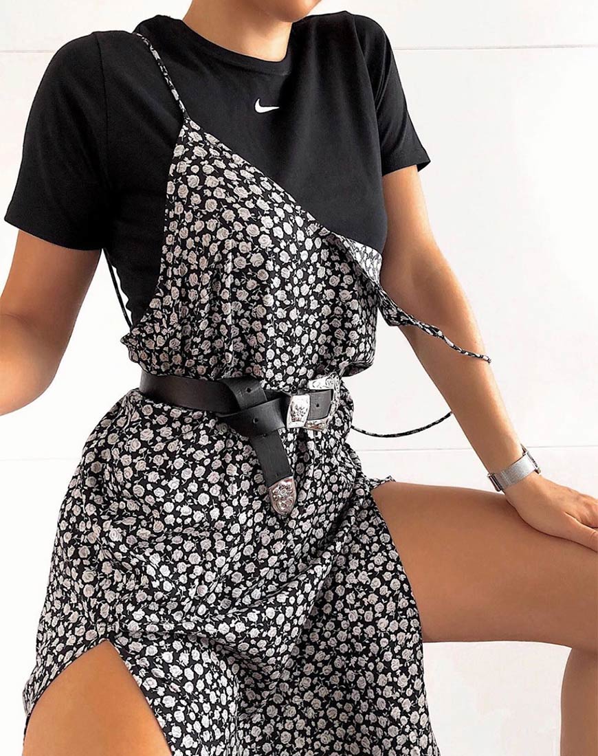 Abito Hime in Ditsy Rose nero