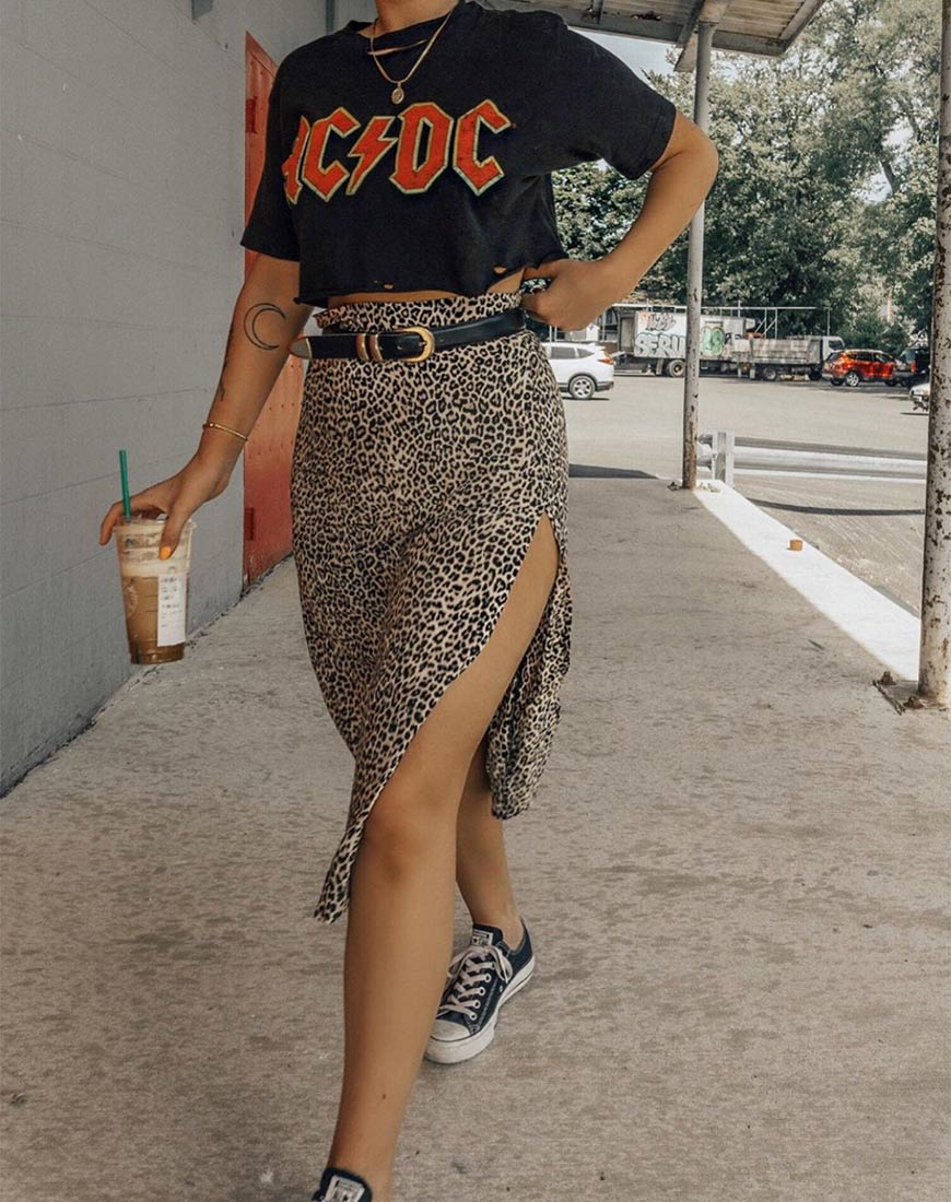Immagine di Saika Midi Skirt in Rar Leopard Brown