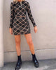 Immagine di Kinnie Mini Gonna in Rete Taupe con Segno Nero Flock