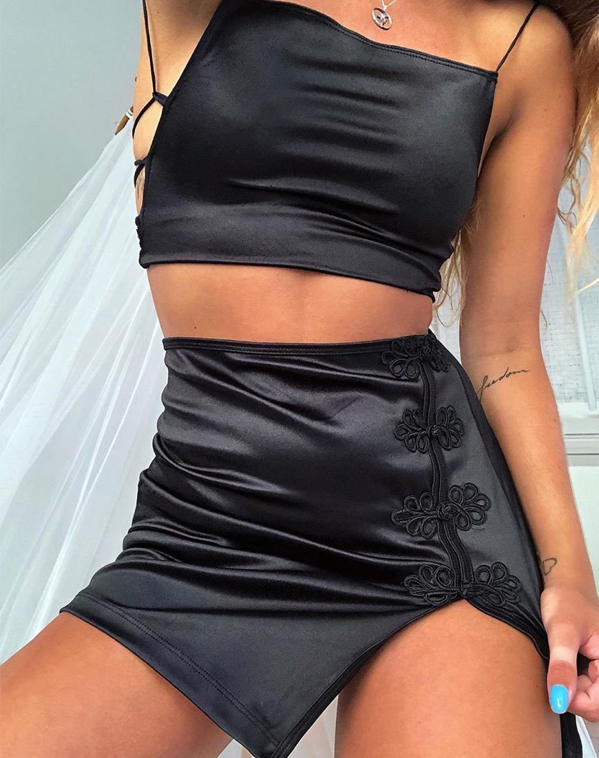Minigonna Shena in raso nero