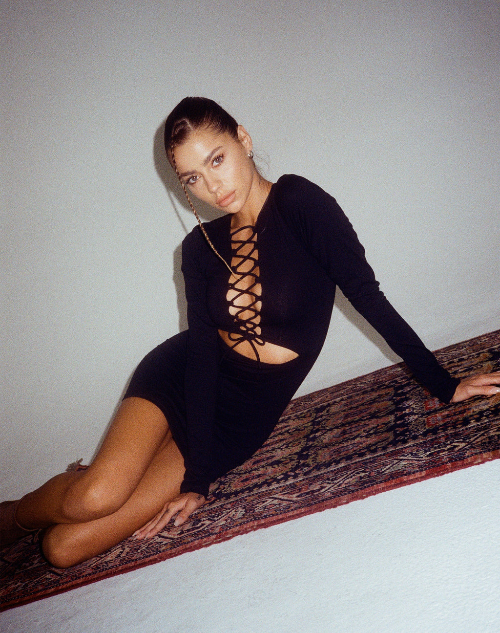 Mini abito Modita in lycra nero