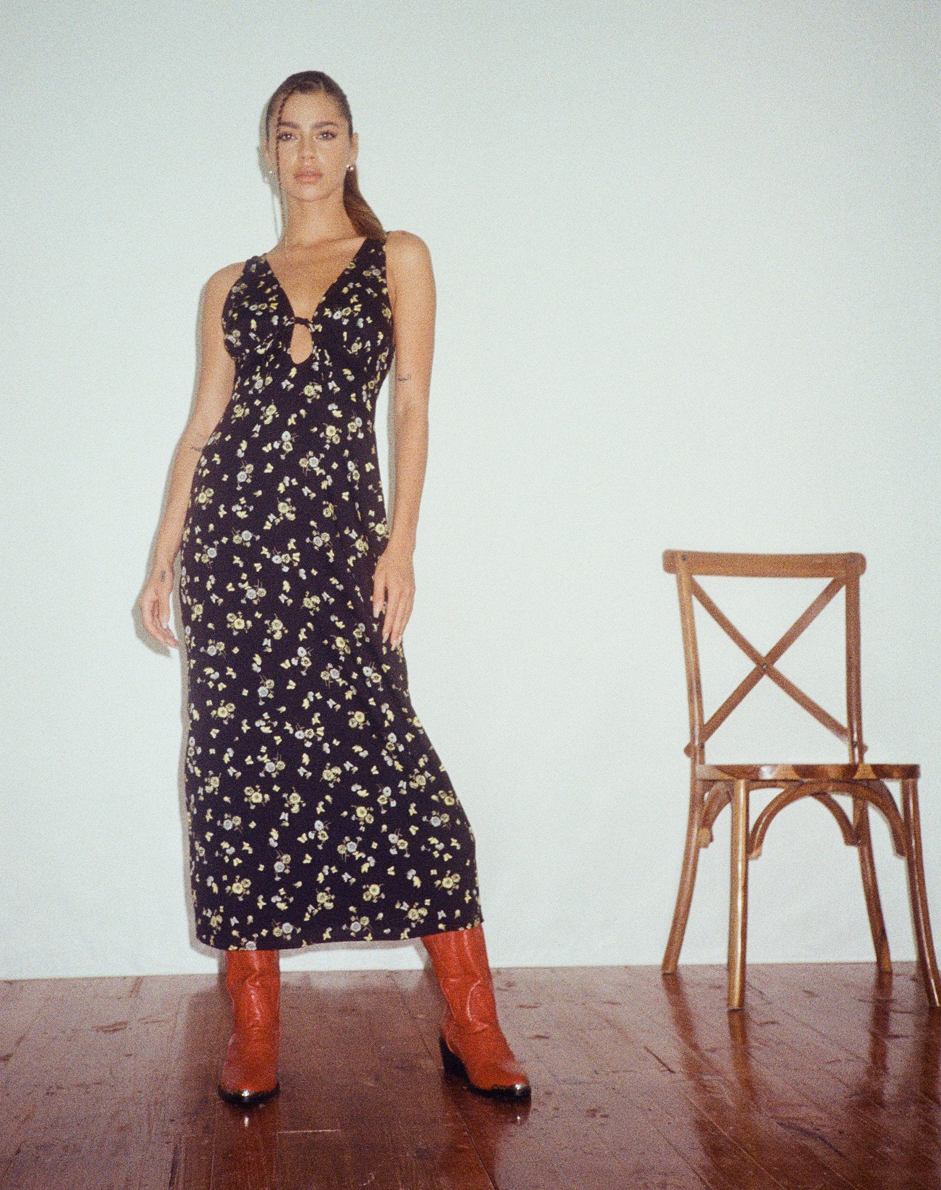 immagine di Fiaso Midi Dress in nero limone e lime