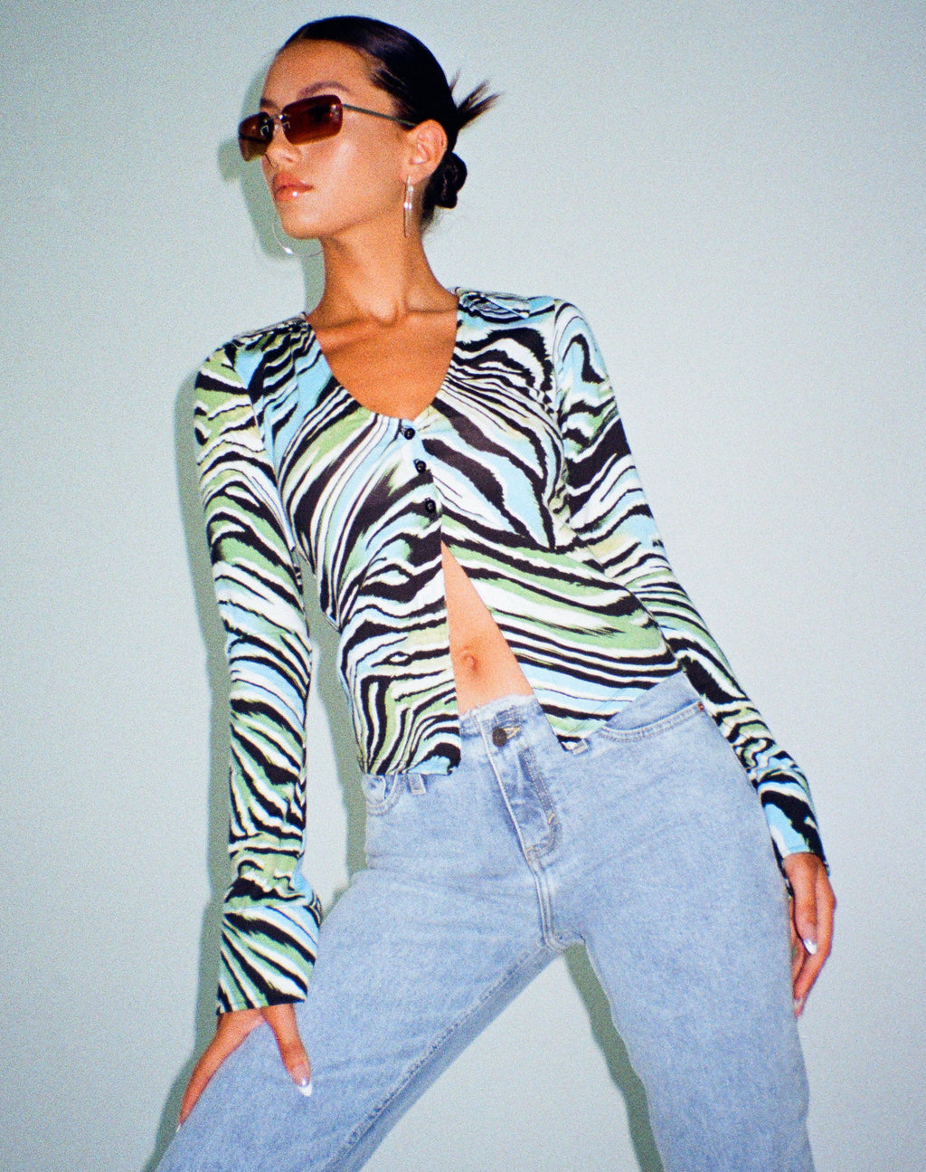 Camicia Ruth in Warped Zebra Blue