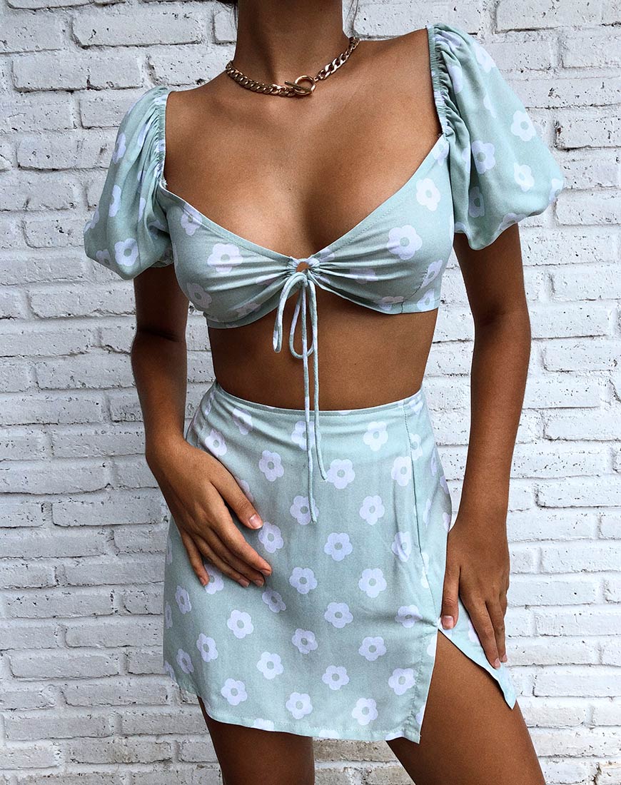 Immagine di Chelin Crop Top in Sage Daisy