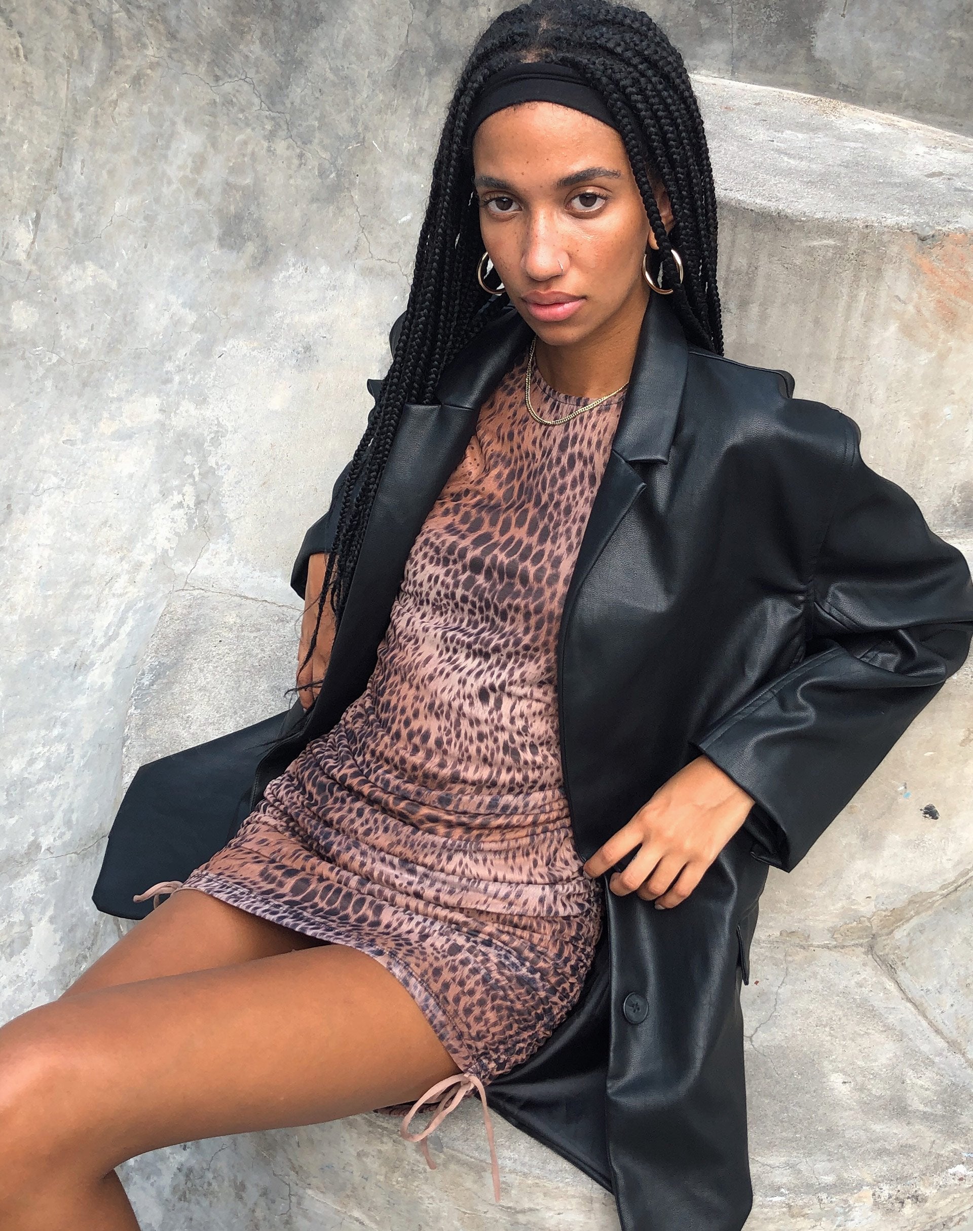 Immagine di Ardilla Bodycon Dress in Gradient Cheetah Brown