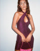 Immagine di Ranum Bodycon Dress in Slinky Glitter Dark Purple