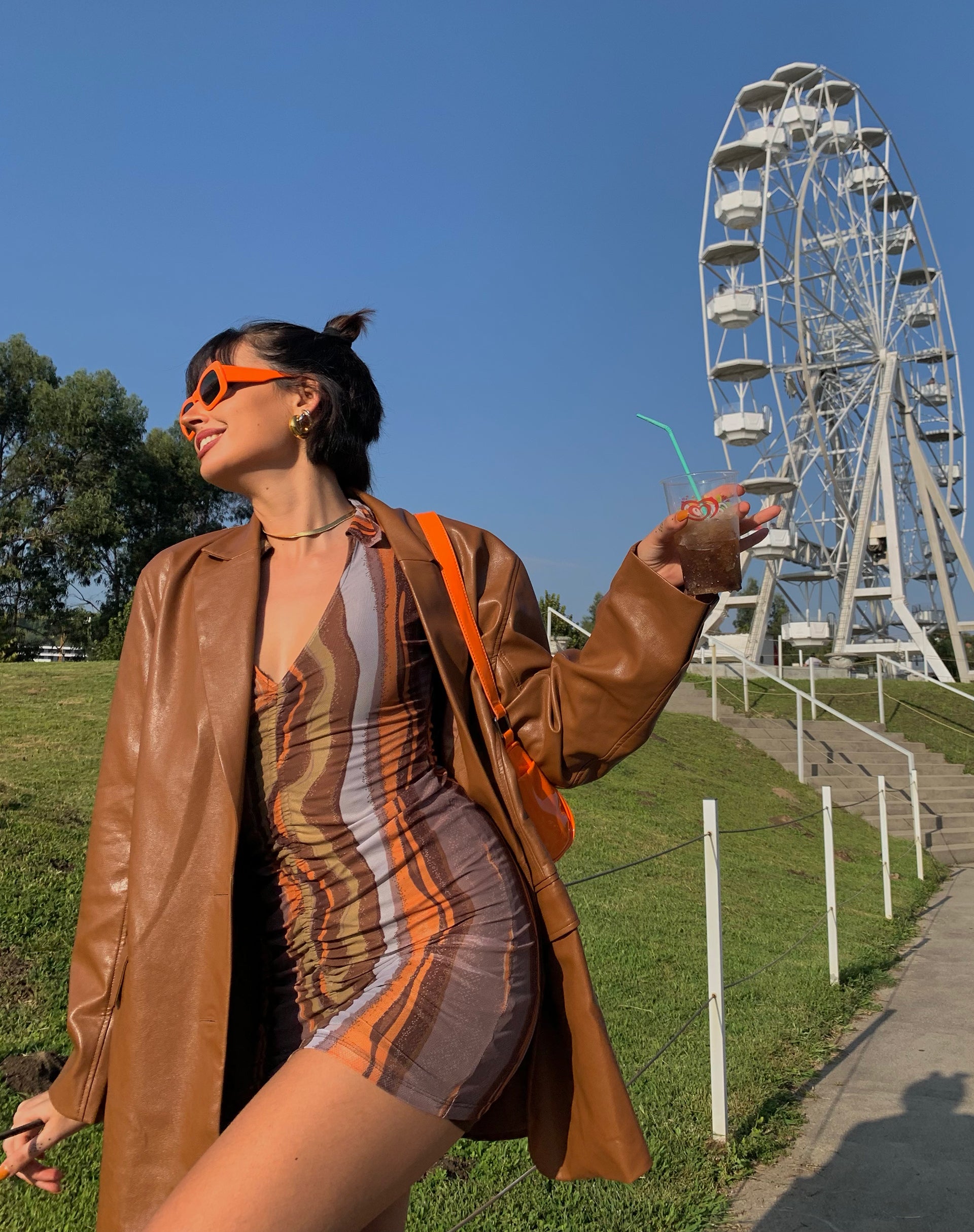Immagine di MOTEL X IRIS Aviva Mini Dress in Earthy Gradient