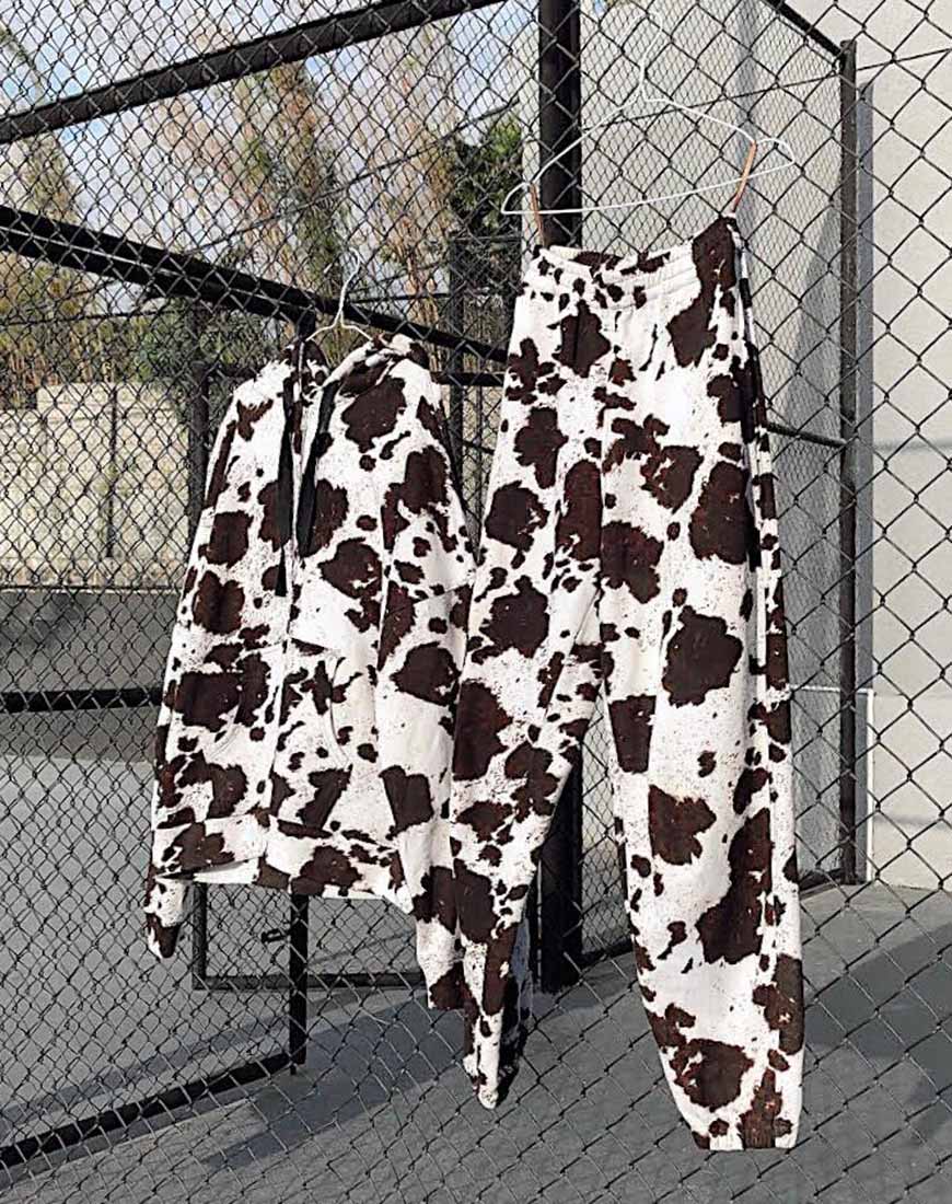 Immagine di Basta Jogger in pelle di mucca marrone/bianco