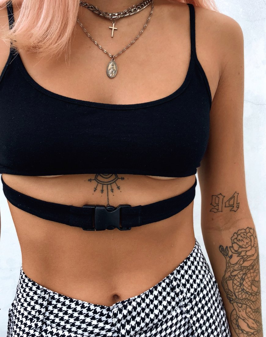 Immagine di Milipe Crop Top in nero Fibbie