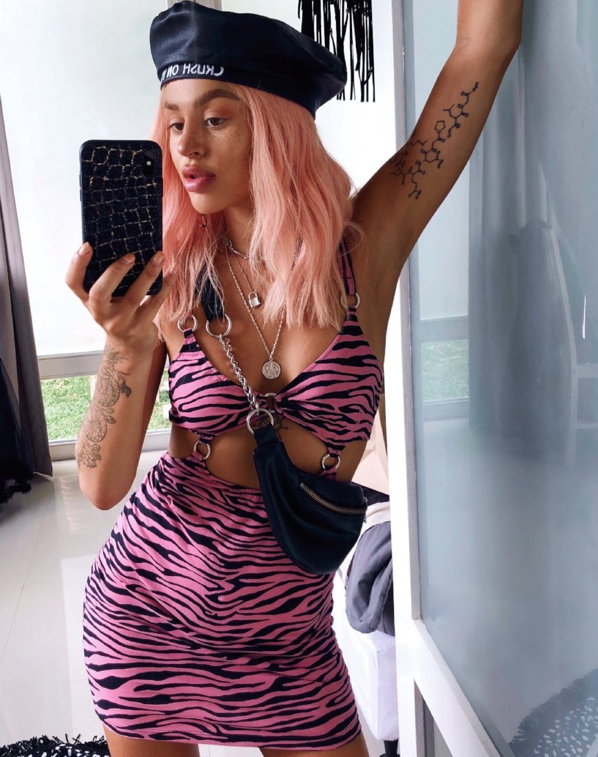 Immagine di Jezabel Abito con cerniere Zebra Rosa