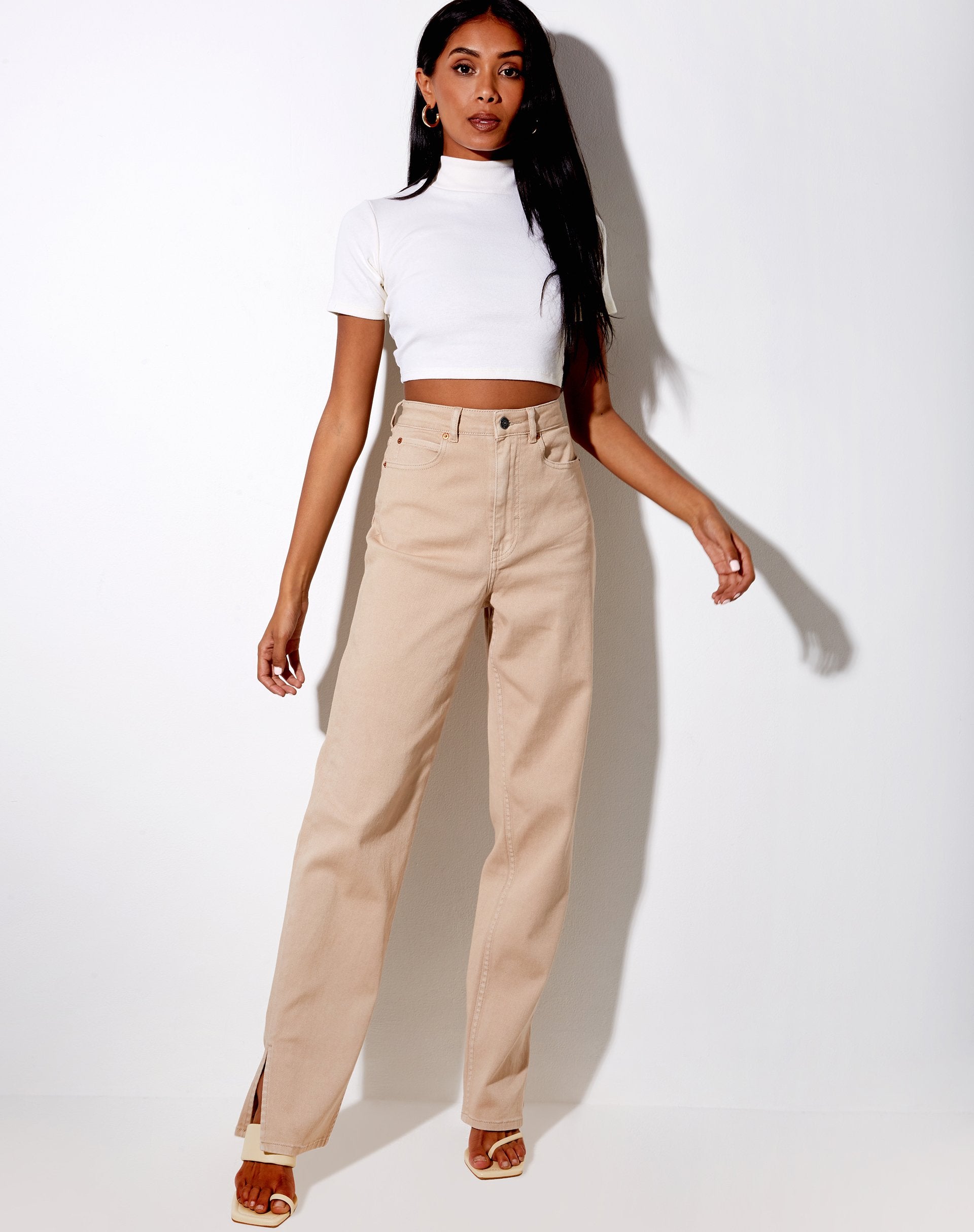 Immagine di Que Crop Top in Rib Ivory