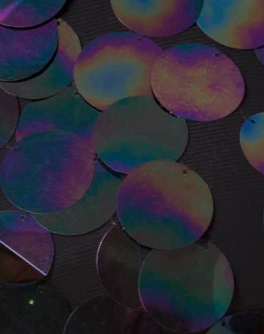 Immagine di Queenz Crop Top in paillettes a disco grande Petrol