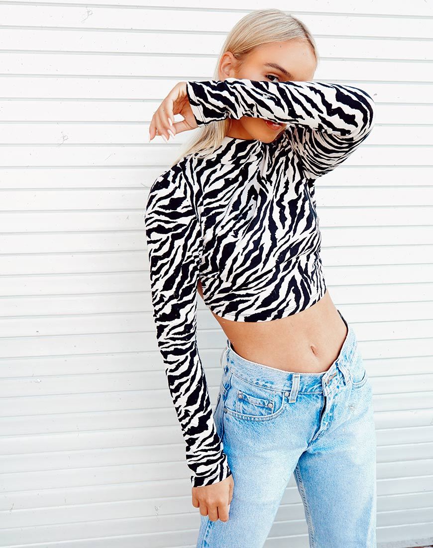 Crop Top Quelia in Zebra anni '90