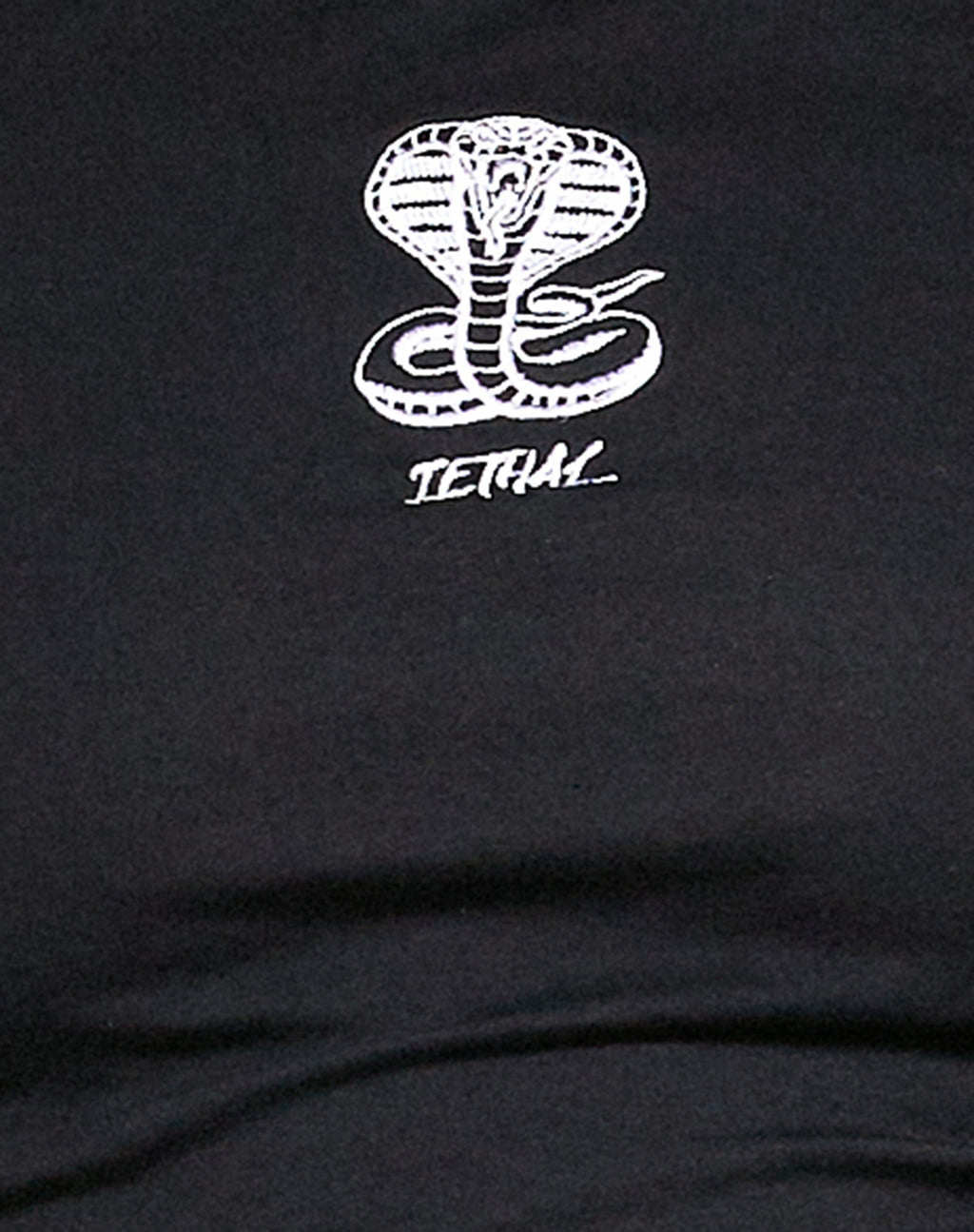 Crop Top Quelia con stampa Cobra 'Lethal' nera