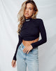 Immagine di Quelia Crop Top nero con ricamo Saint