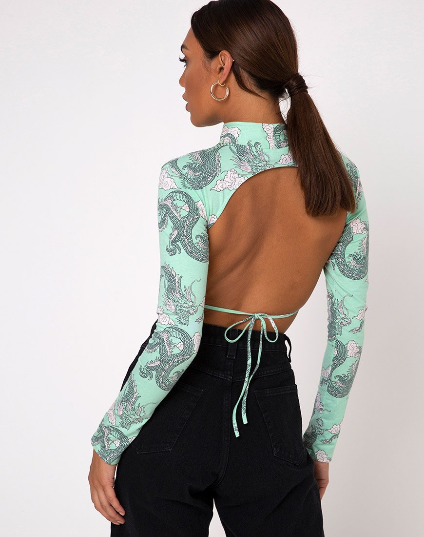 Crop Top Quelia in Drago Cinese Neo Menta