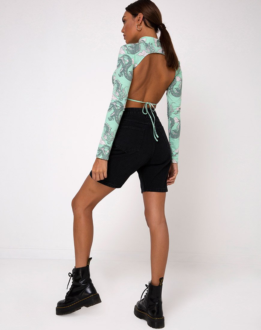 Immagine di Quelia Crop Top in dragone cinese Neo Mint