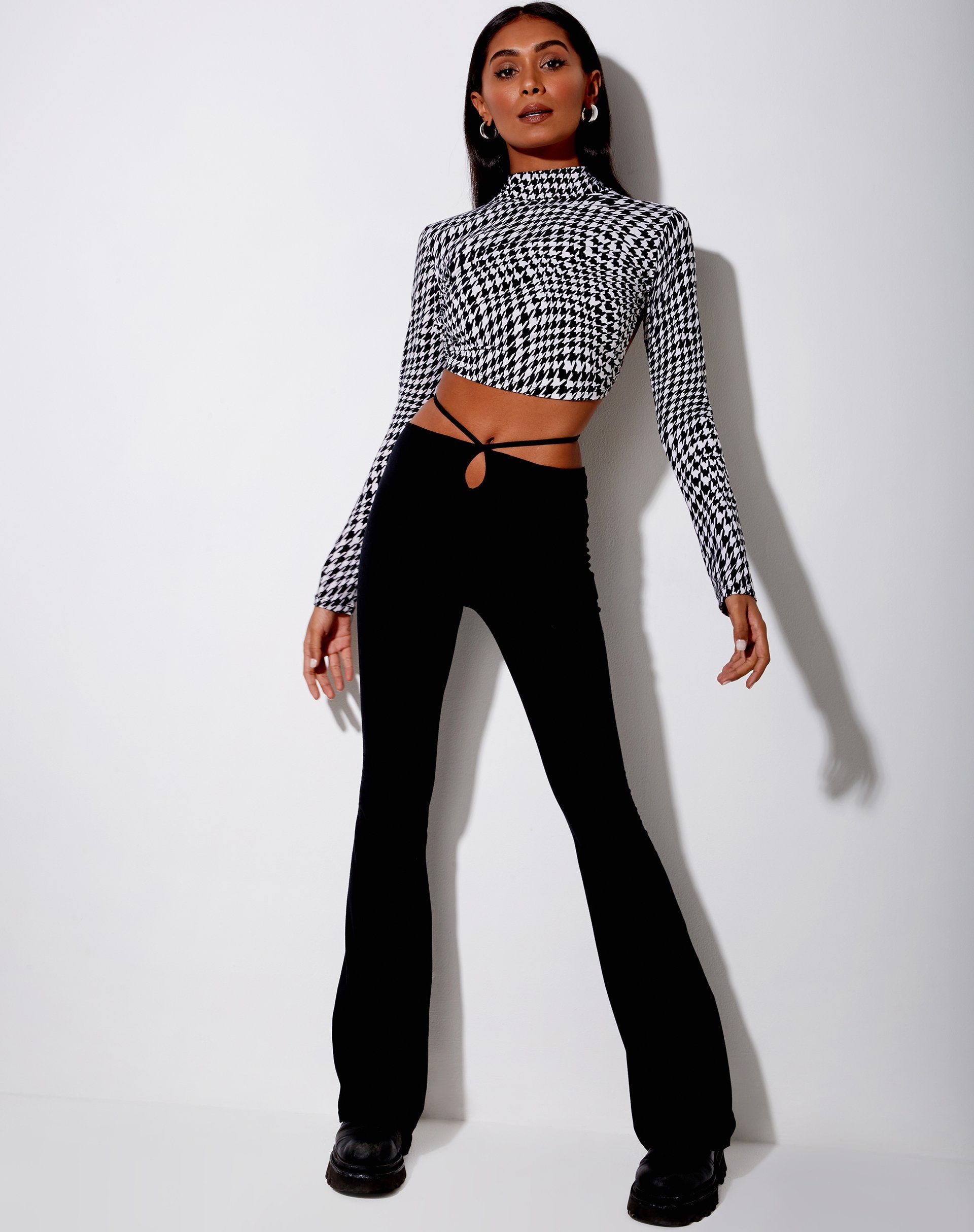 Immagine di Quelia Crop Top in Wavey Dogtooth