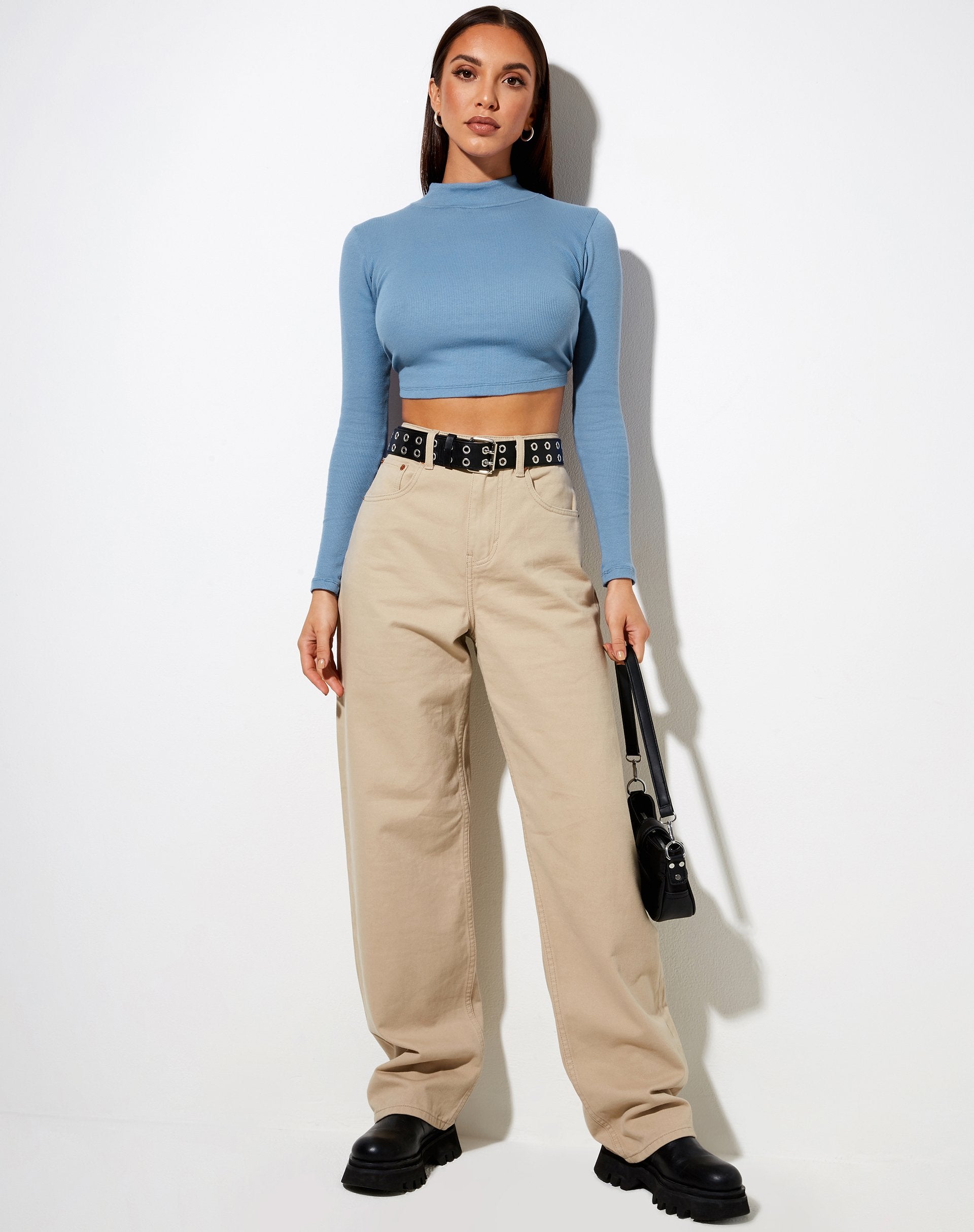 Immagine di Quelia Crop Top in Rib Grapemist