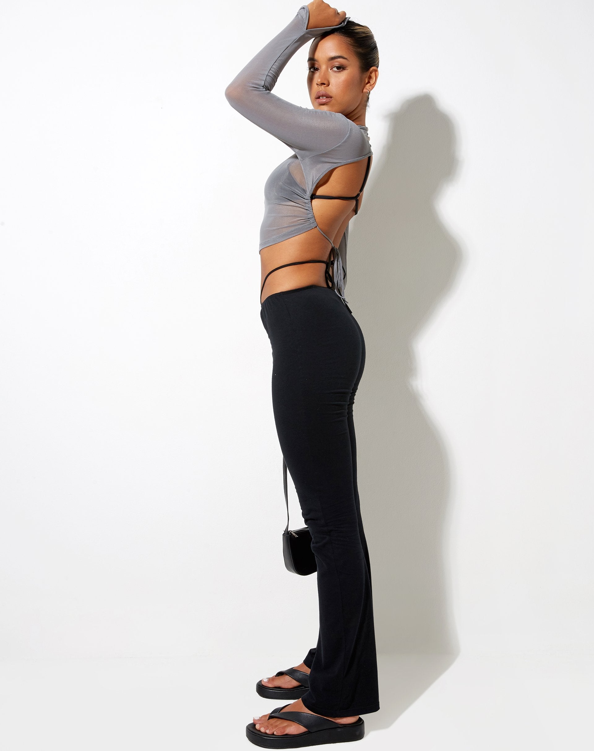 Immagine di Quelia Crop Top in mesh grigio