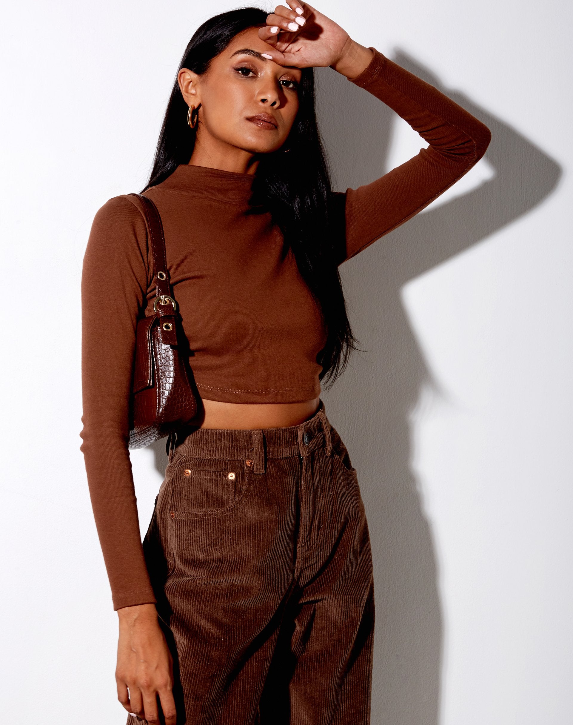 Immagine di Quelia Crop Top in Rib Cocoa