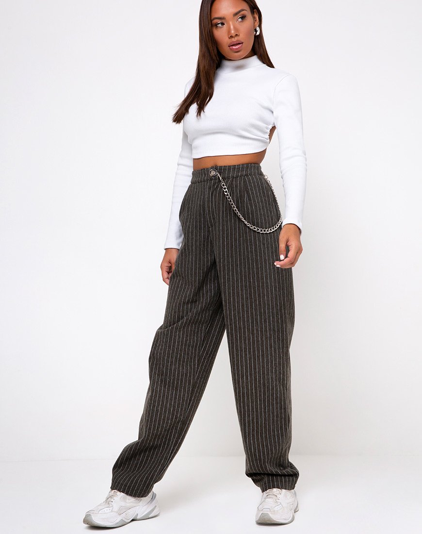 Immagine di Quelia Crop Top a coste bianco