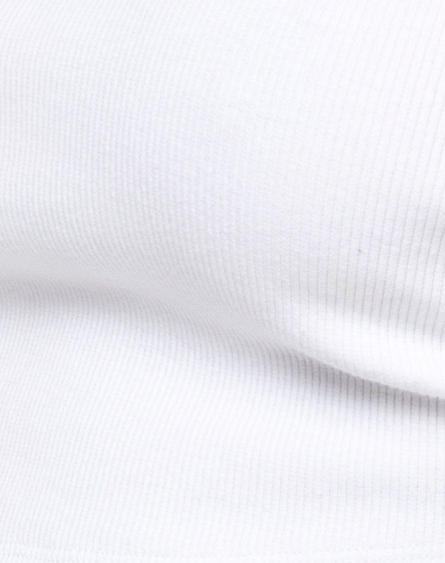 Immagine di Quelia Crop Top a coste bianco